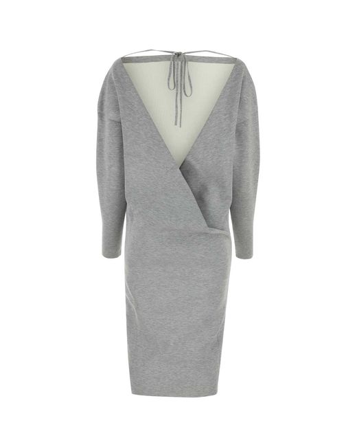 Gucci Gray Round Neck Dress