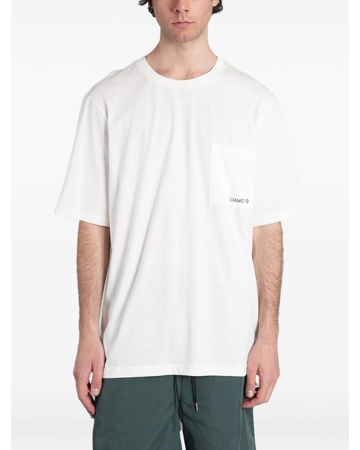 Oamc Peacemaker White Pocket Tee Stencil Print