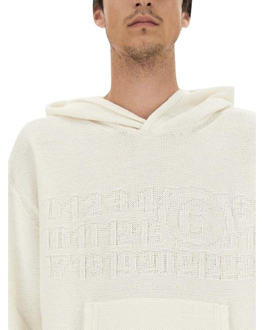 MM6 by Maison Margiela White Cropped Fit Logo T-Shirt for men