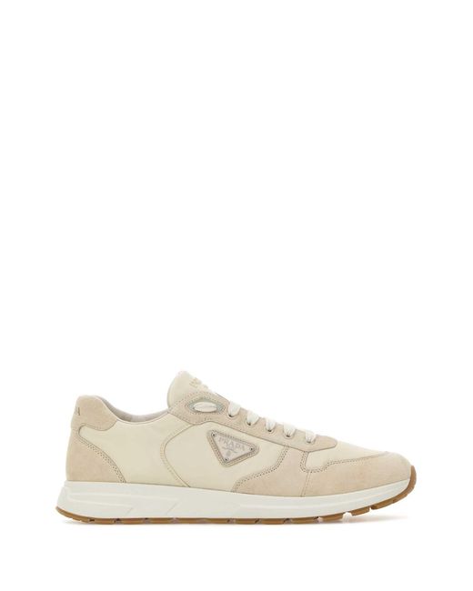 Prada White Logo Sneakers for men
