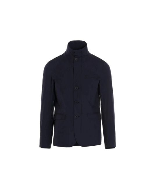 Herno Blue High Neck Jacket