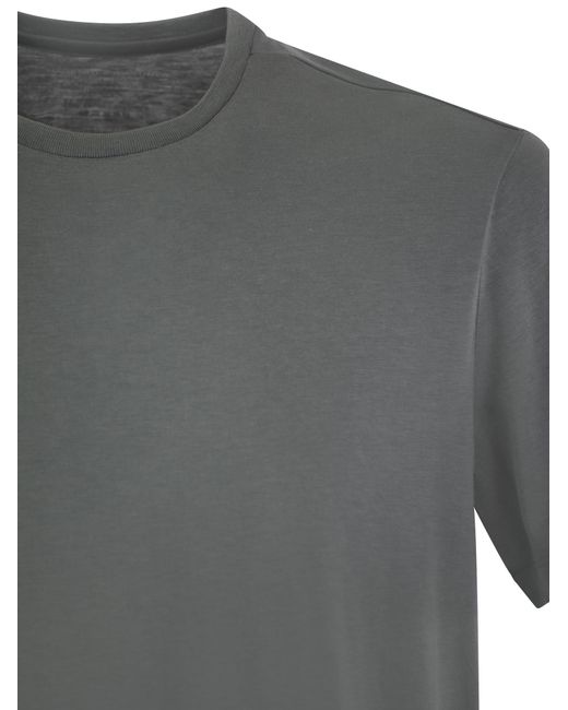 Majestic Majestueuze T -shirt Met Korte Mouwen In Lyocell En Katoen in het Gray
