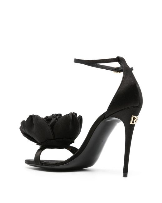Dolce & Gabbana Black Dolce & Gabbana Keira Satin Heel Sandals
