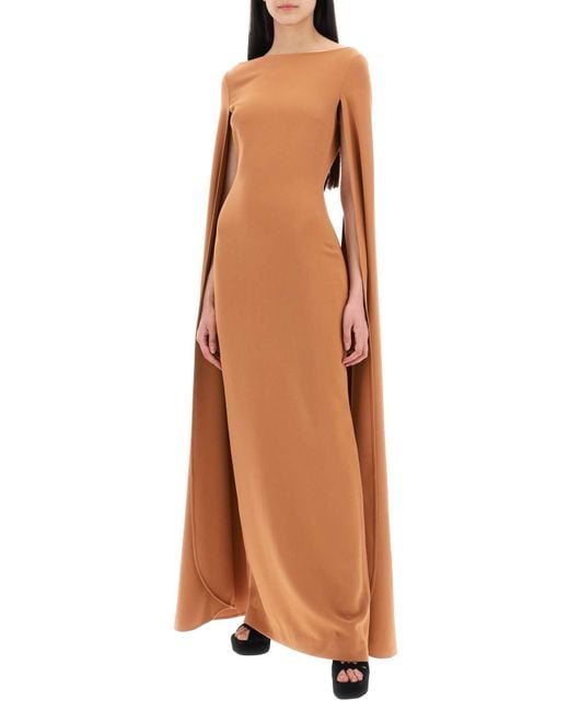 Maxi Dress Sadie avec des manches de cap Solace London en coloris Brown