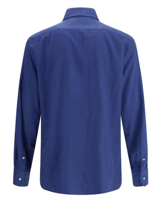 Brunello Cucinelli Overhemd Met Knoopmanchetten En Lange Mouwen in het Blue voor heren