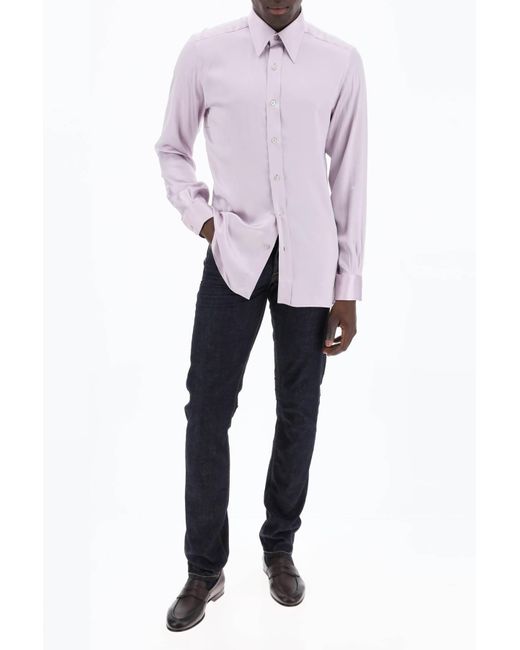 Tom Ford Pink Silk Charmeuse Bluse -Hemd