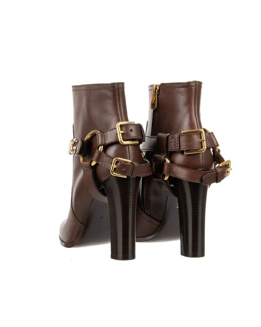 Bottes de cheville en cuir Caroline Dolce & Gabbana en coloris Brown