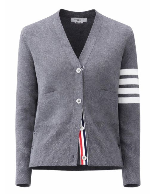 Thom Browne Gray V-neck Cardigan for men