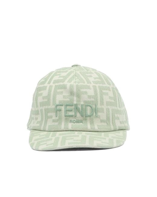 Fendi Green Hat With Logo