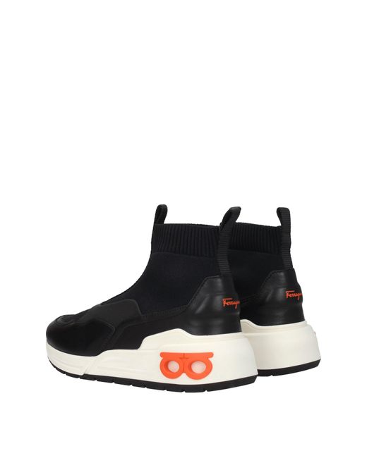 Ferragamo Blue Sneakers Cosma Socken Frau Stoff schwarz