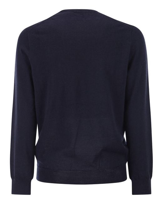 Polo Ralph Lauren Blue Slim-Fit Washable Wool Crew Neck Jumper for men