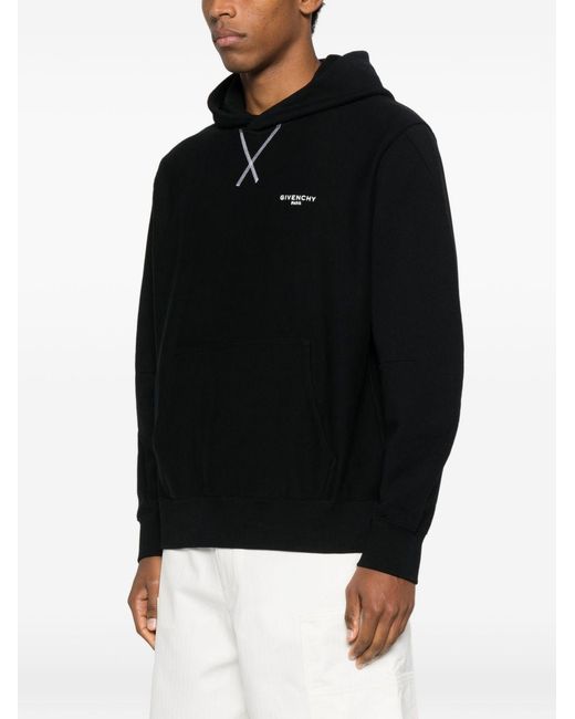 Givenchy Black Logo Cotton Hoodie for men
