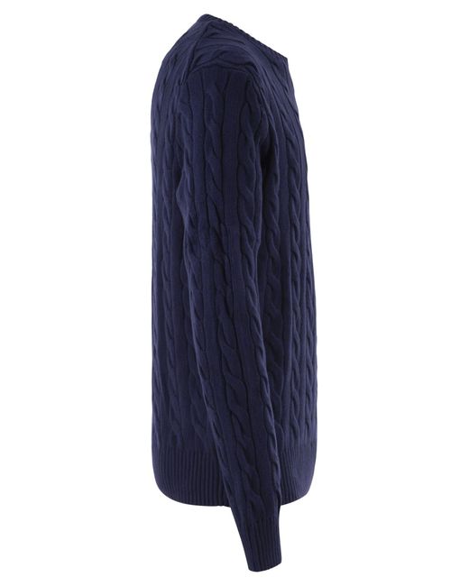 Polo Ralph Lauren Blue Plaited Cotton Jersey for men