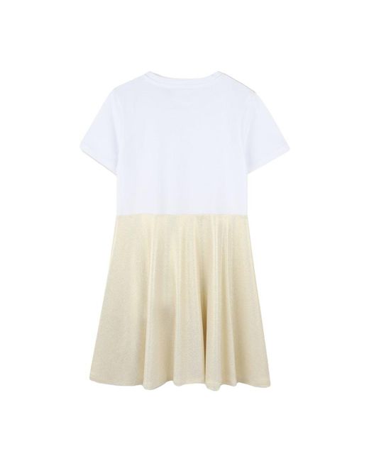 DKNY White Short Sleeve Crewneck Dress