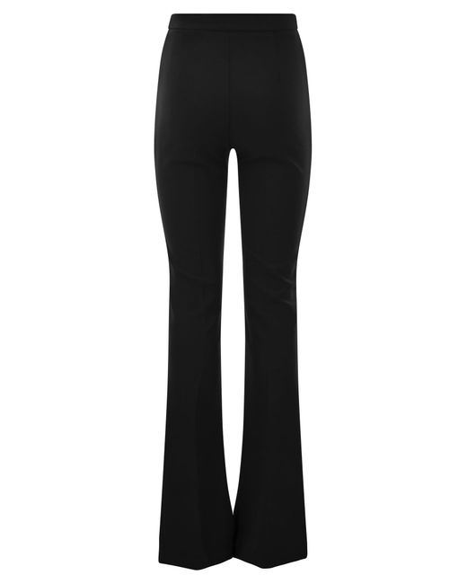 Stretch crêpe pantalon palazzo avec charmes Elisabetta Franchi en coloris Black