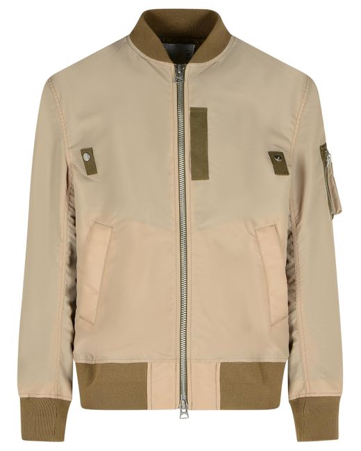 Giacca Da Bomber Di Nylon di Sacai in Natural