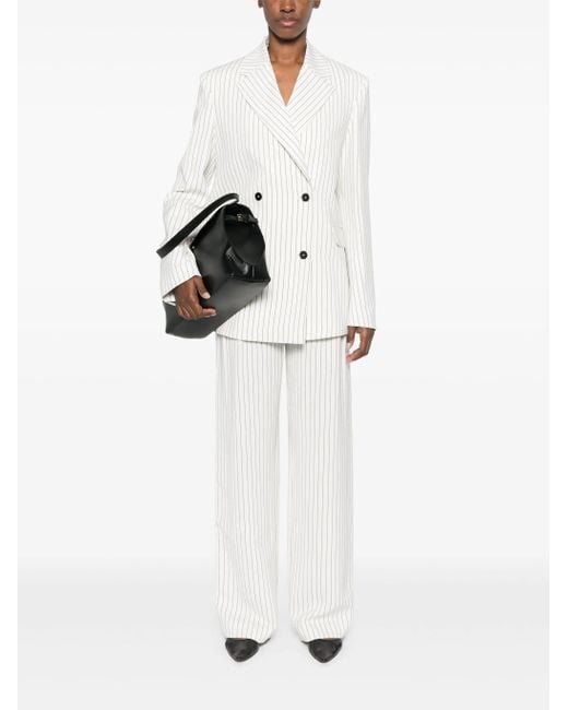 Loulou de Saison White Double-Breasted Jacket Clothing