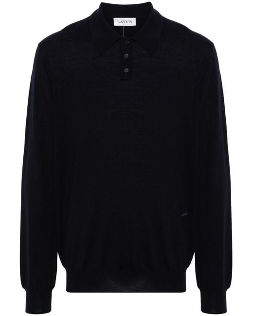 Lanvin Merinos Polo in het Blue voor heren