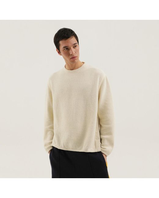 1989 STUDIO Natural Ribbed Sweater With Slits for men