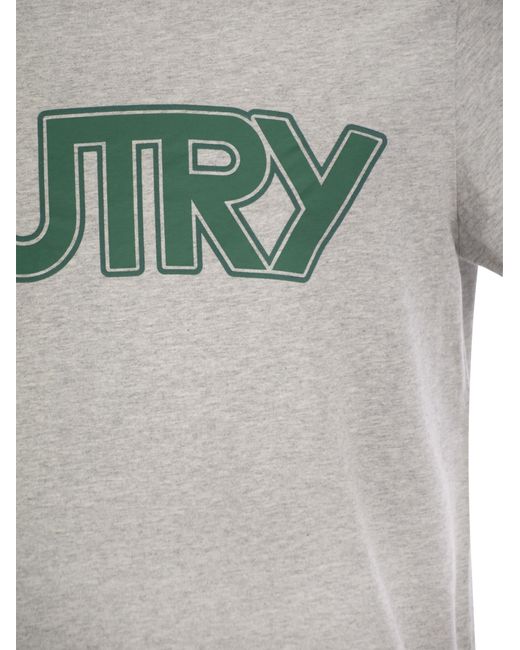 Autry Crew Neck T -shirt Met Voorste Logo in het Gray voor heren