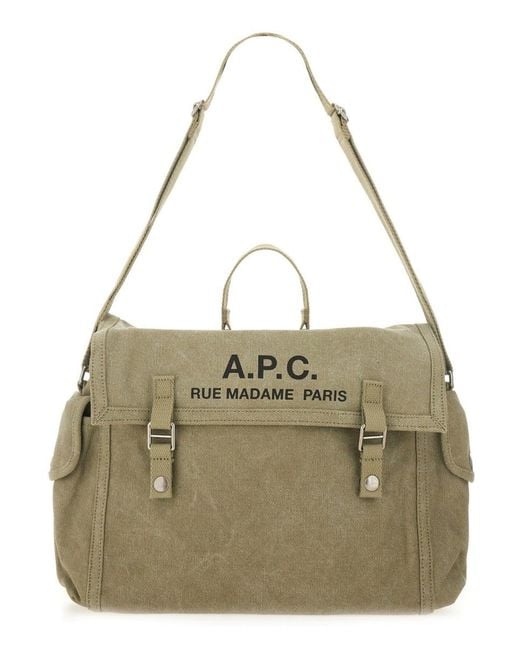 A.P.C. Metallic Shoulder Bag With Logo for men