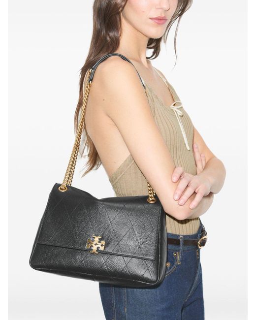 Tory Burch Black Charlie Quilted Shoulder Bag