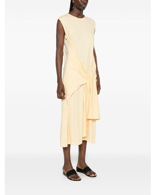 Totême  White Round Neck Midi Dress