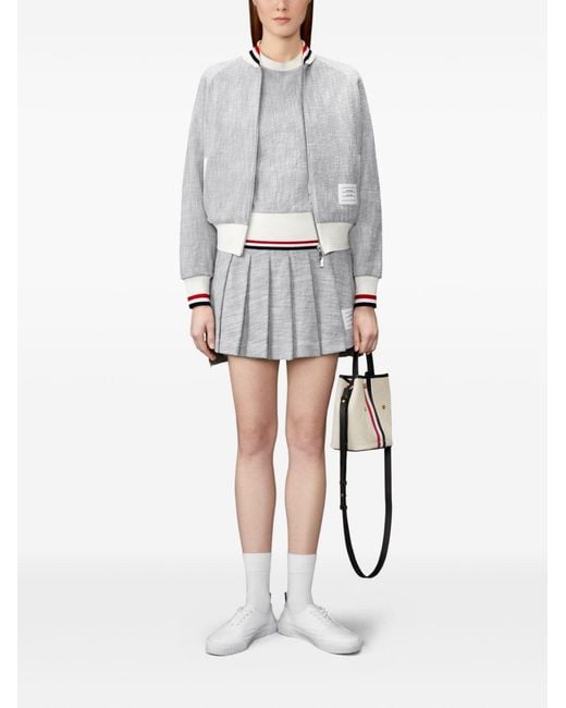 Thom Browne Gray Cotton Mini Skirt