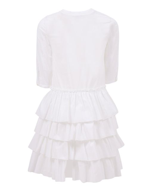 Ermanno Scervino White Abito Con Ricami Bacchett