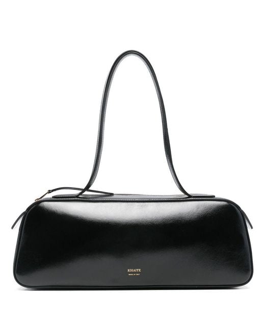 Khaite Black Simona Leather Shoulder Bag