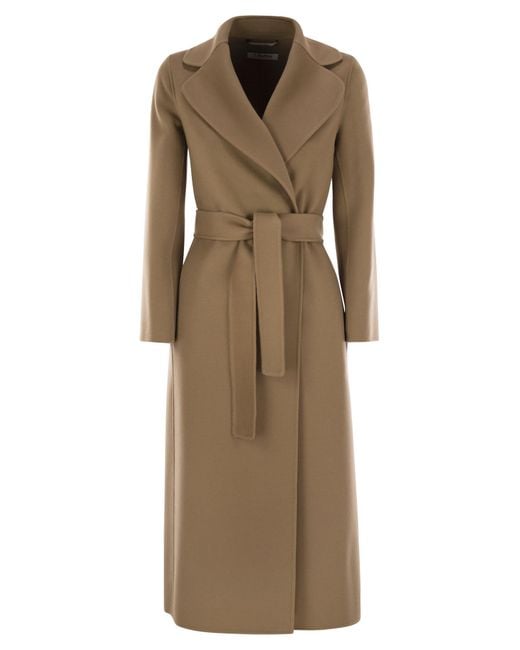 Max Mara Poldo Wol Coat in het Natural