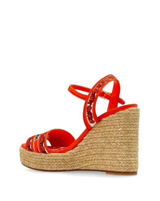 Dolce & Gabbana Dolce & Gabbana Embroidered Logo Wedge Sandals