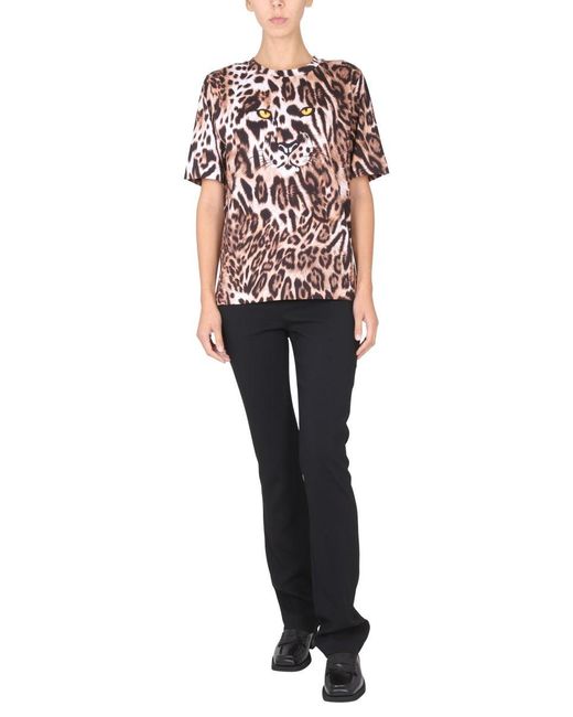 Boutique Moschino Red Animal Print T-Shirt