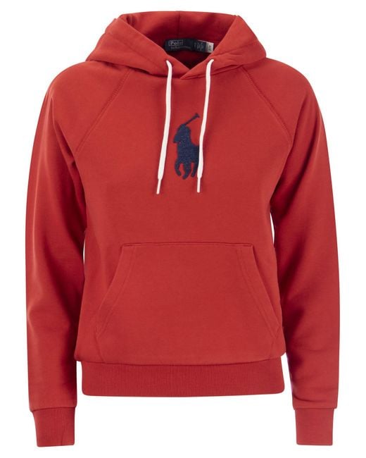 Big Pony Hoodie di Polo Ralph Lauren in Red