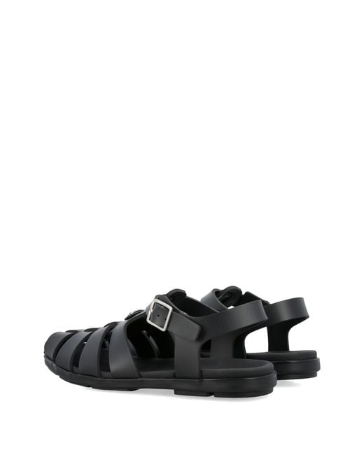Prada Black Cage Fisherman Sandals