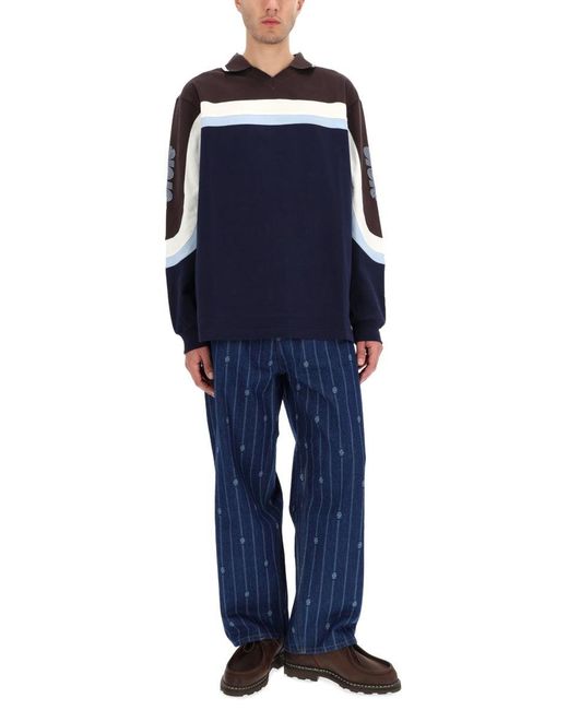 Drole de Monsieur Blue Polo Shirt "Racing" for men