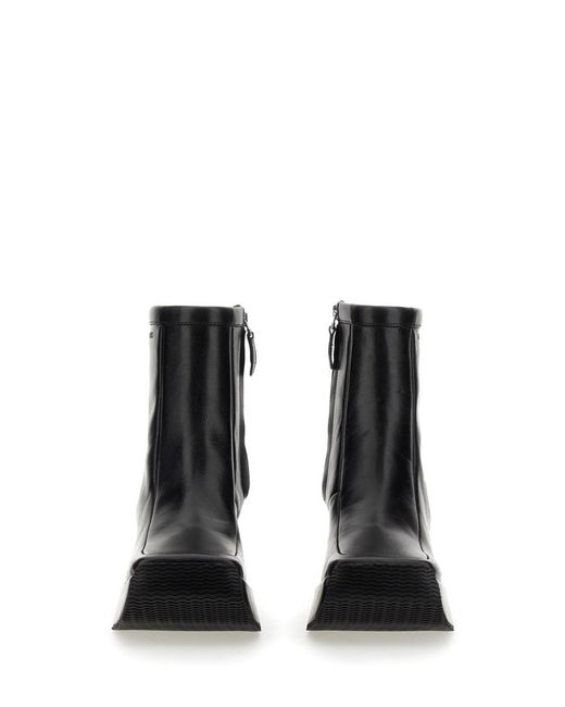 Raf Simons Black Ankle Boot With Square Toe