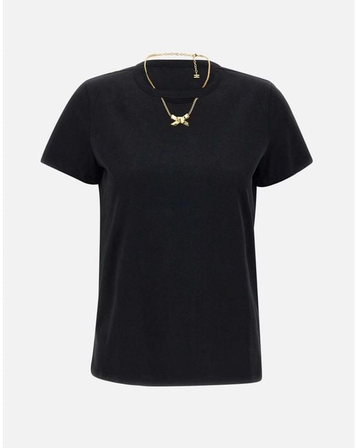 Maglietta Elisabetta Franchhi Nera Tagliata di Elisabetta Franchi in Black
