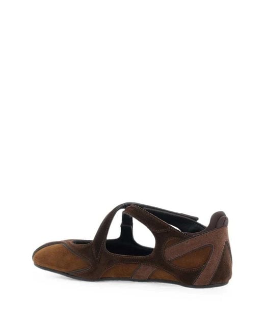 The Attico Brown Suede Ballet Flats, Size 1