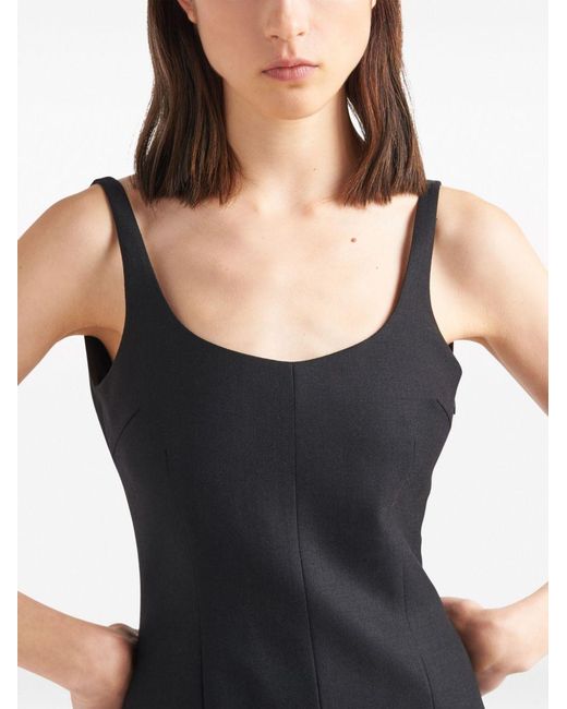 Prada Black Wool Short Dress Clothing