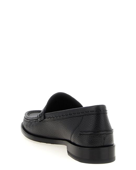 Fendi Black 'Ff Metal' Loafers