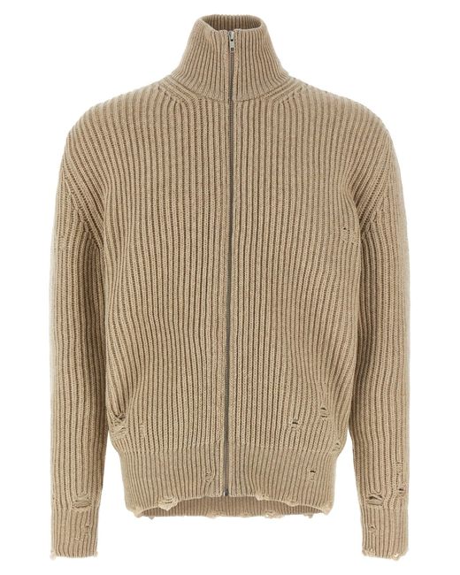Cardigan en laine en détresse MM6 by Maison Martin Margiela pour homme en coloris Natural