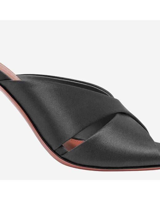 AMINA MUADDI Black Salma Satin Sandals