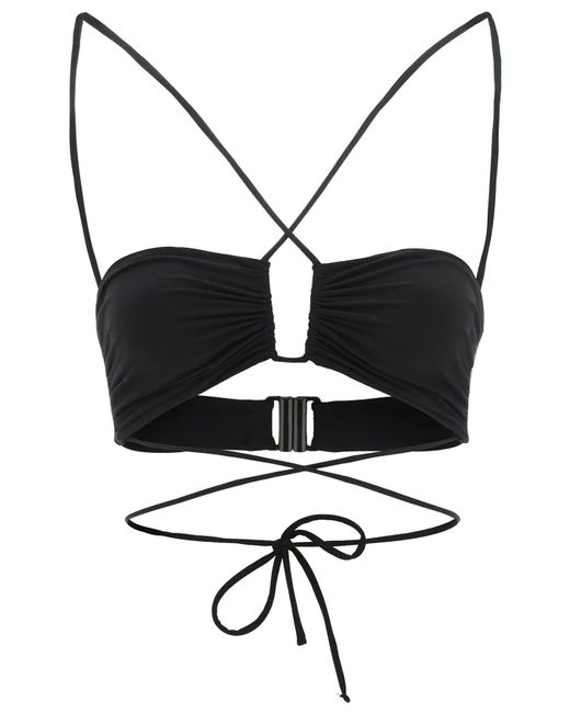 Top Bikini Bandeau Crisscross di Magda Butrym in Black