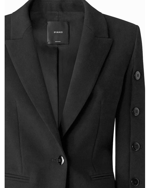 Pinko Blazer Met Knopen Op De Mouwen in het Black