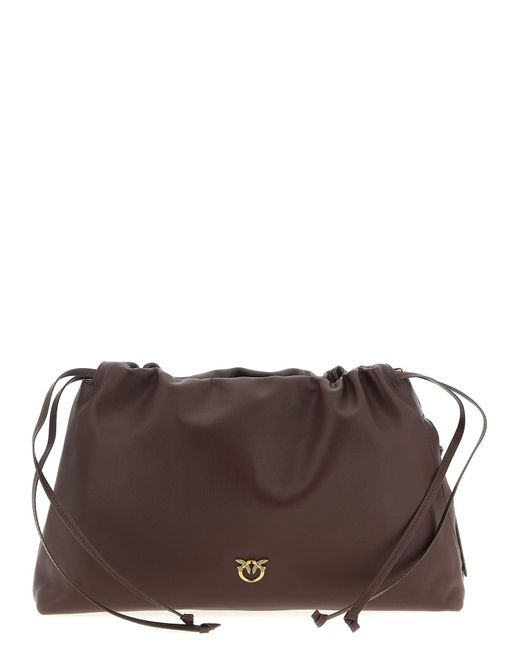 Pinko Brown Maxi Leather Clutch