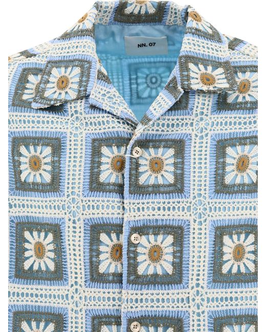 NN07 Blue "Julio Crochet" Shirt for men