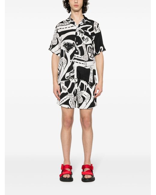 Rhude Black ' Strada Bermuda Shorts for men
