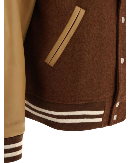 Human Made Brown Varsity Bomber Jacket for men