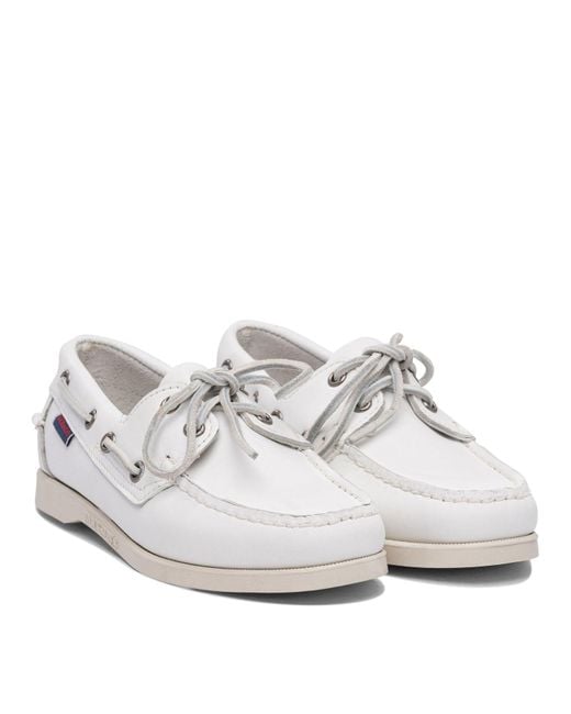 Sebago White Leather Loafers